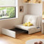 Canapé-lit modulaire en velours blanc crème avec rangement-1065575933