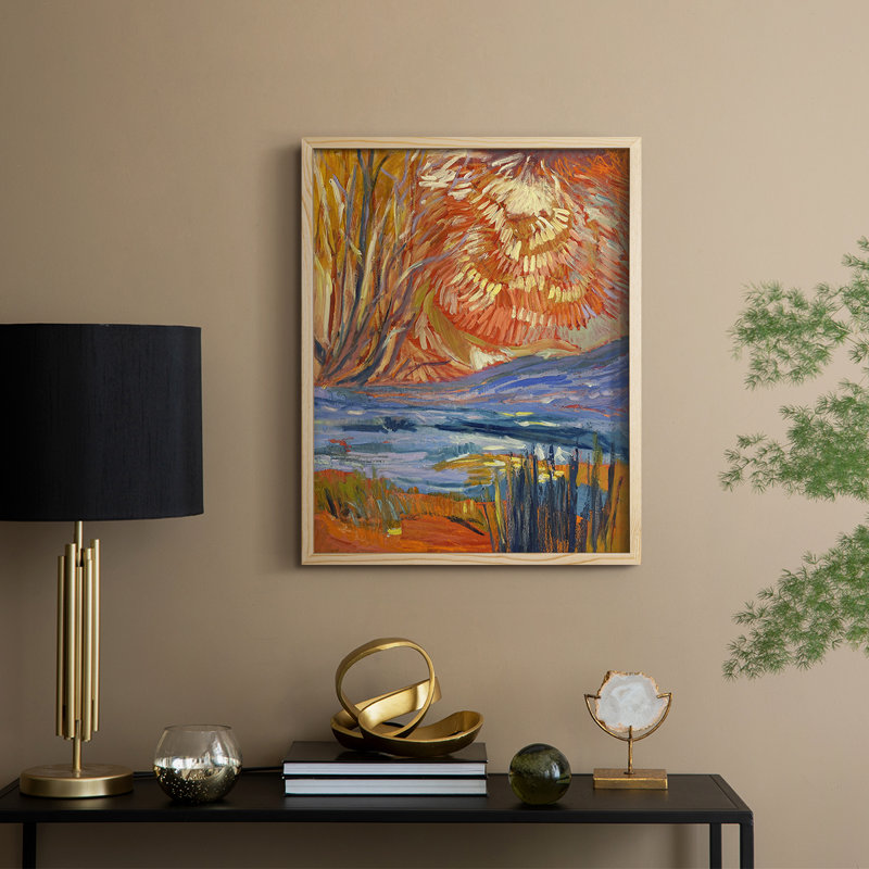 «Cadmium Winter Solstice II», reproduction encadrée - bois massif, Natural, H 15 po x l 12 po