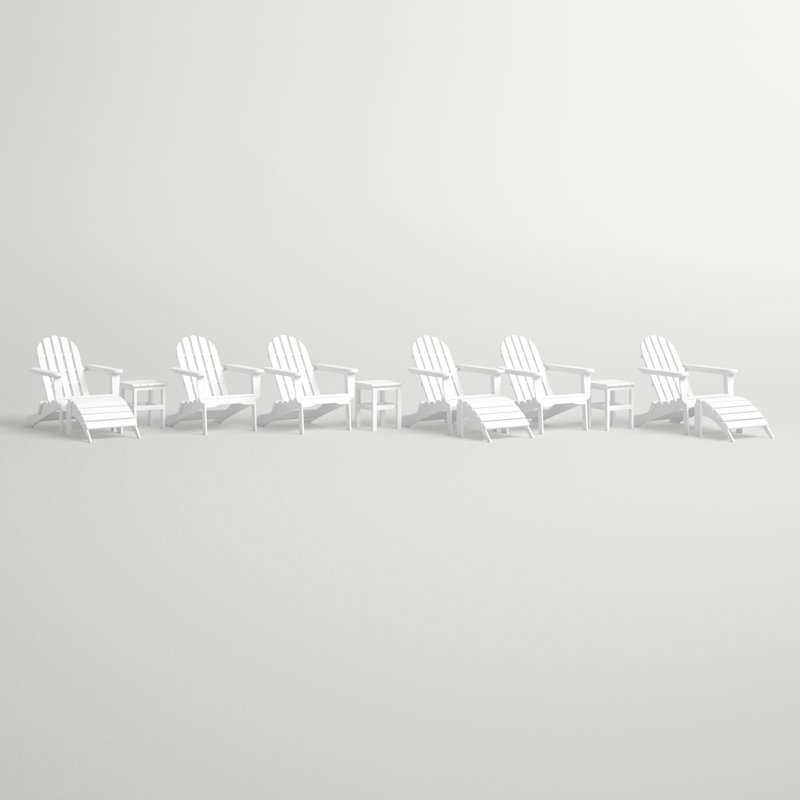 Leighton Foldable Outdoor Adirondack Set, White