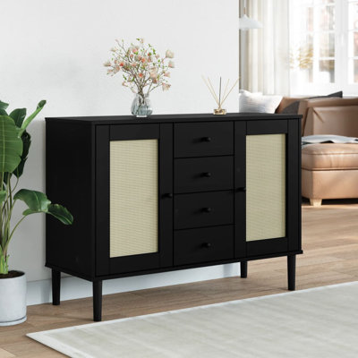 112cm Sideboard Rattan Look