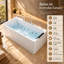 Baignoire tourbillon 67 po, baignoire à jets avec lumière, spa hydromassage avec chromathérapie, acrylique avec tablier à 3 côtés, blanc