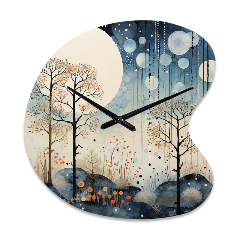 "Art japonais", sérénité zen serein, paysage minimaliste III - horloges asymétriques en métal, horloge murale bleue, Petit