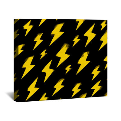 Yellow Lightning Bolts Canvas Gallery Wrap in Many Sizes