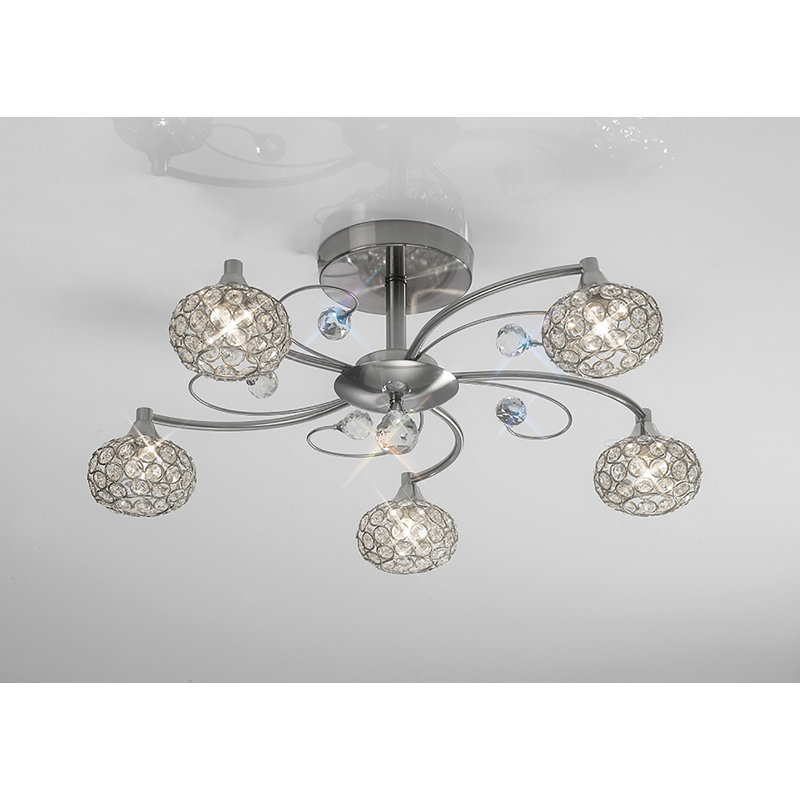 Eckhoff 5 - Light Unique/Statement Chandelier, Satin Nickel