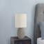 Lighting, H 20 po, lampe de table, béton gris, abat-jour ivoire / crème