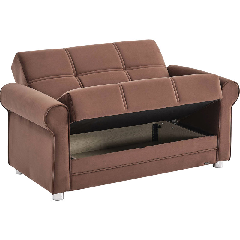 Rangement brun rougeâtre - collection, fabrication, hauteur du produit: 35,8 po, poids du colis de 130 lb, revêtement en microfibre, confortable pour un séjour en famille, profondeur de 63 po