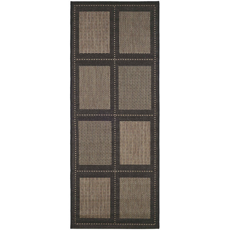 Sania Geometric Cocoa Black Indoor Outdoor Area Rug