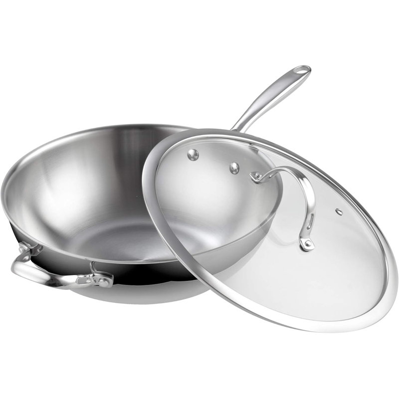 Poêle à wok standard en acier inoxydable 12 po Cooky de Cooks