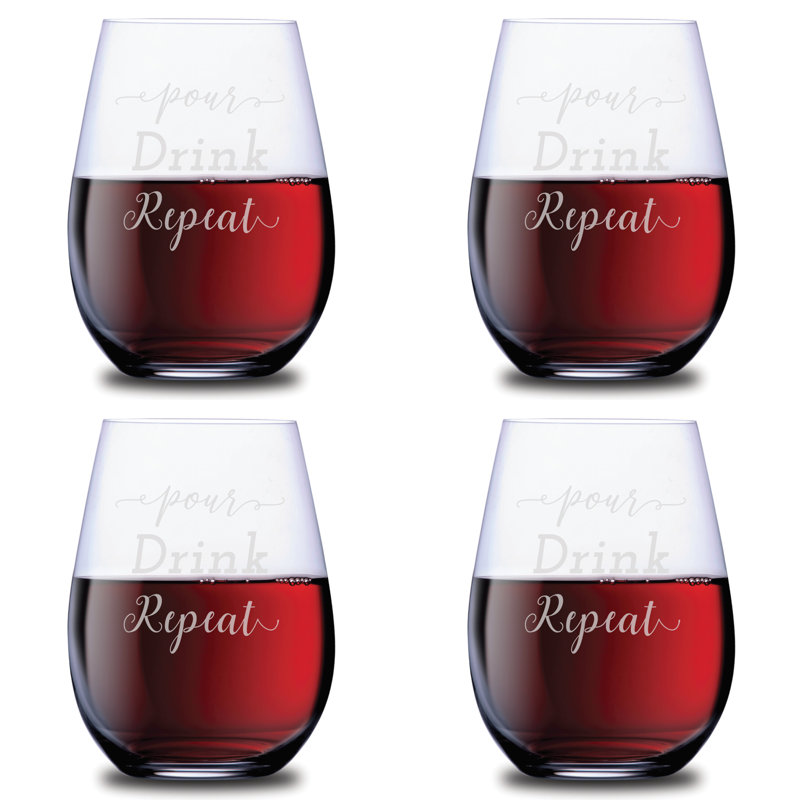 4 pièces 21 oz. Ensemble de verres à vin sans pied