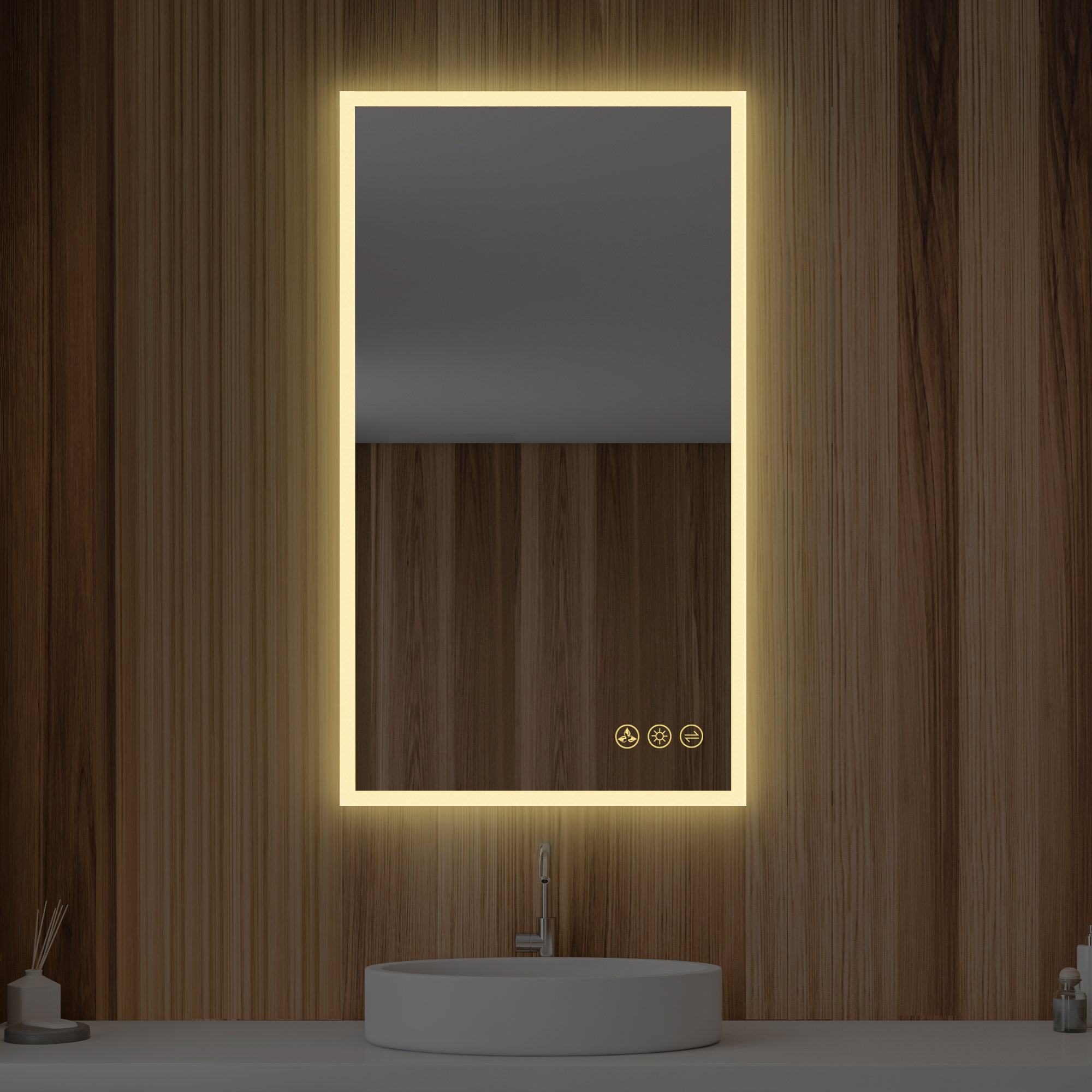 Ivy Bronx Ibanez LED Lighted Bathroom Vanity Mirror – Wall-Mounted ...