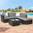 5 - Person Modular Patio Conversation Sets with Cushions-98637091