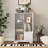 Wood Accent cabinet with glass door and open storage-2072136196