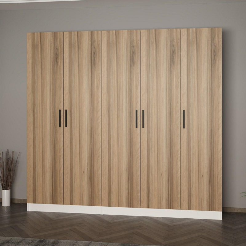 Modern Hall Stand, Walnut Color, 88.6 x 82.7 x 13.8 inches | 100% Melamine Coated Particle Board, Thickness: 0.7 inches | Stylish Organization Solution for Entryway & Home Décor, Durable & Elegant Design