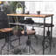 Table de bar 47 po de hauteur, hauteur de bar, table de pub, canapé, console, table basse rectangulaire de cuisine et de salle à manger, tuyau en métal robuste, industriel rétro, brun rustique, avec tablette supplémentaire pour le rangement