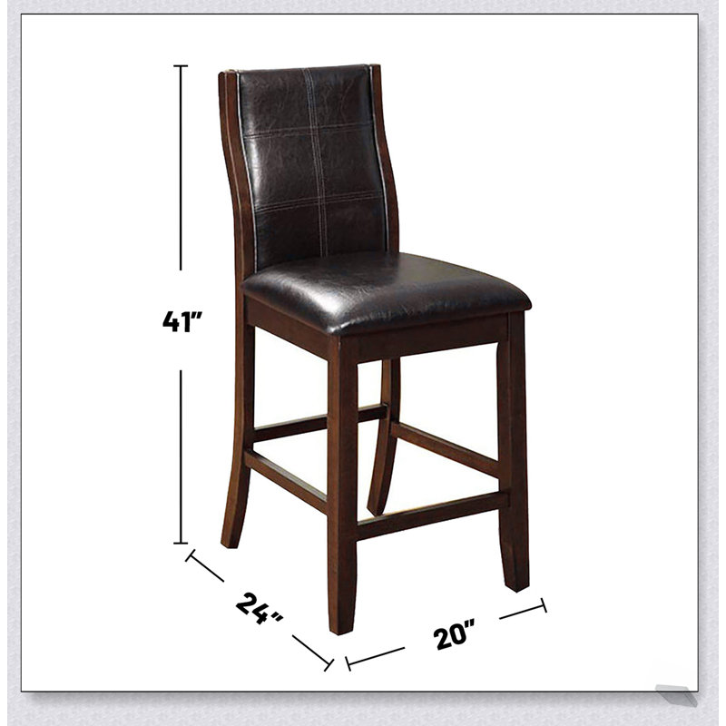 Ensemble de 2 chaises à hauteur de comptoir avec dossier incurvé et finition cerisier brun riche pour plus de confort et d'élégance