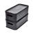 iDesign Recycled Plastic Bin with Lid and Handles, Set of 2 – Matte Black