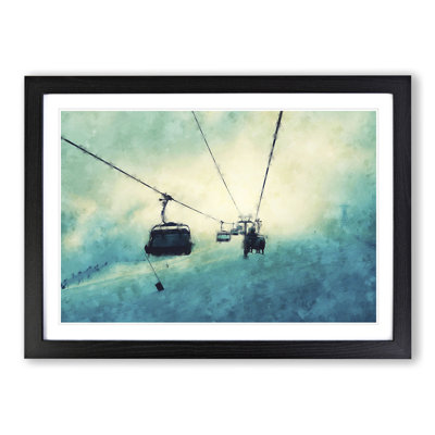 Ski Lift - Picture Frame Graphic Art