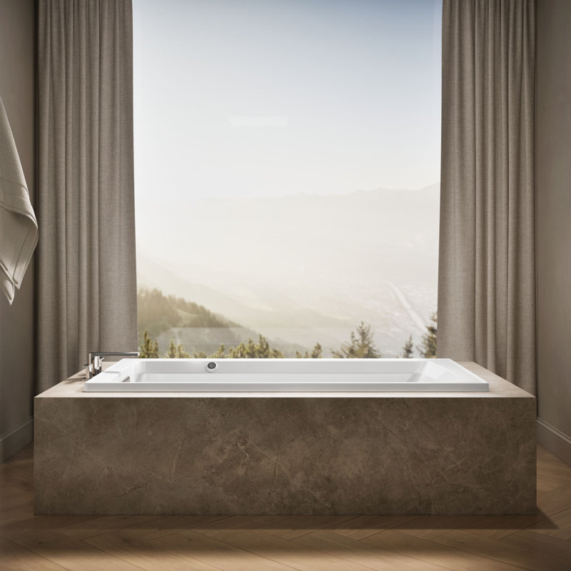 Baignoire de trempage encastrée en acrylique 72 po. X 36 po. Archer®, Blanc