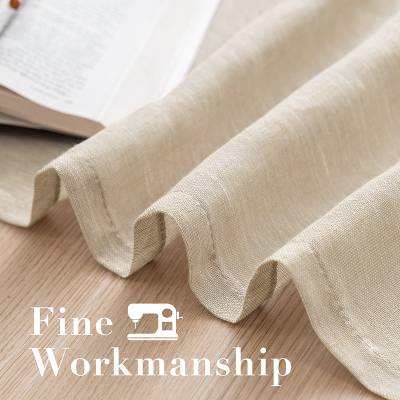 Linen Blended Textured Semi-Sheer Grommet Curtains - 37"/52" Widths Semi-Private & Light-Filtering Linen-Style Panels for Bedroom 