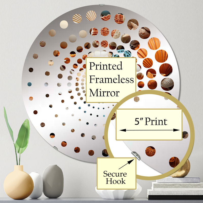 Bletsoe - Miroir mural spiralé, 23,6 po x 23,6 po