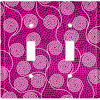 Patterned 2 - Gang Toggle Light Switch Standard Wall Plate