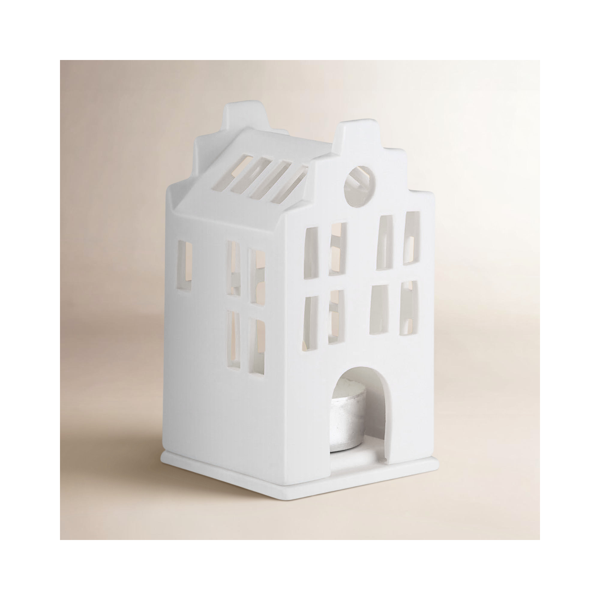 Porcelain Village House - Townhouse Stepped Gable Roof - 4.3"