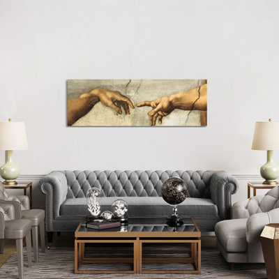 Creazione Di Adamo, Detail by Michelangelo - Wrapped Canvas Panoramic Print