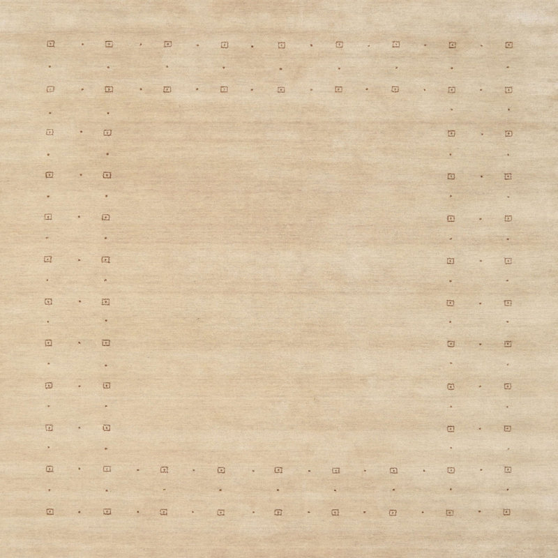 Tapis beige contemporain, Carré 4 pi