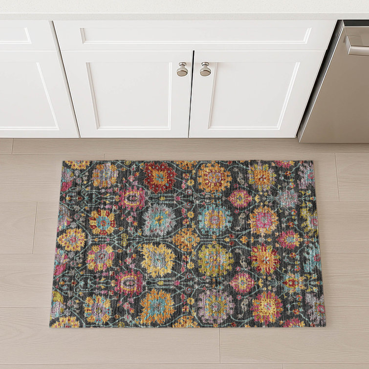 Machine Washable Indoor/Outdoor Mattera ACN2288 Damask Rug