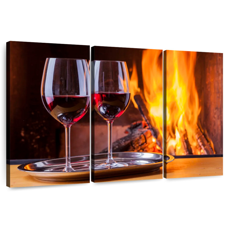 Vin Yarlin au coin du feu, H 24 po x l 38 po
