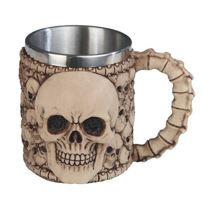 4 1/2" high Skull Stainless Mug