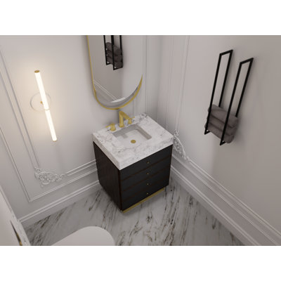 Meuble-lavabo en cuir toscan gris chêne massif avec comptoir en quartz