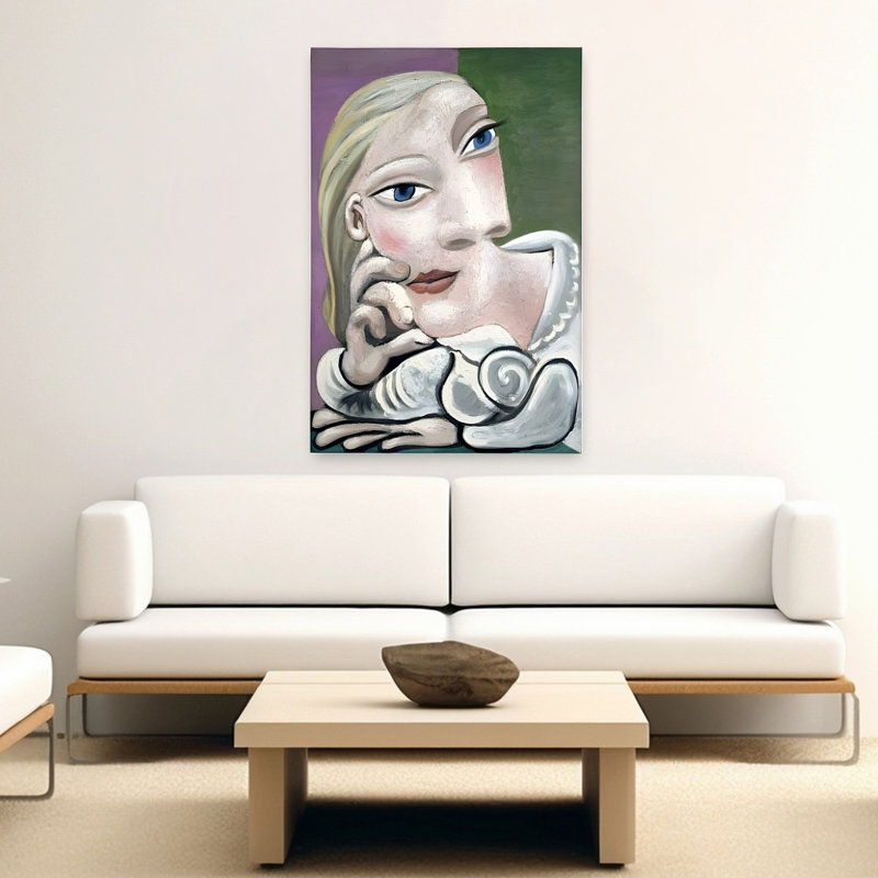 Impression d'art mural moderne abstrait femme pensive, H 60 po x l 40 po