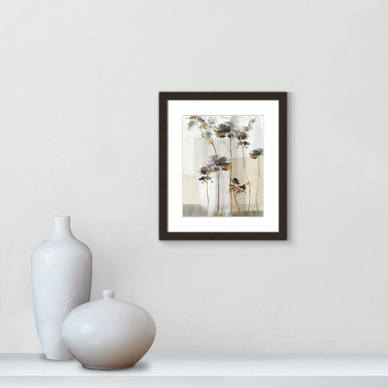 Impression Golden Zen II par Eva Watts, L 13 po x H 15 po, Matted Print, Noyer à grain ouvert