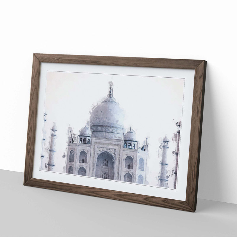 The Taj Mahal in Agra India in Abstract - Framed Print, Walnut, 60cm H x 91cm W x 2cm D