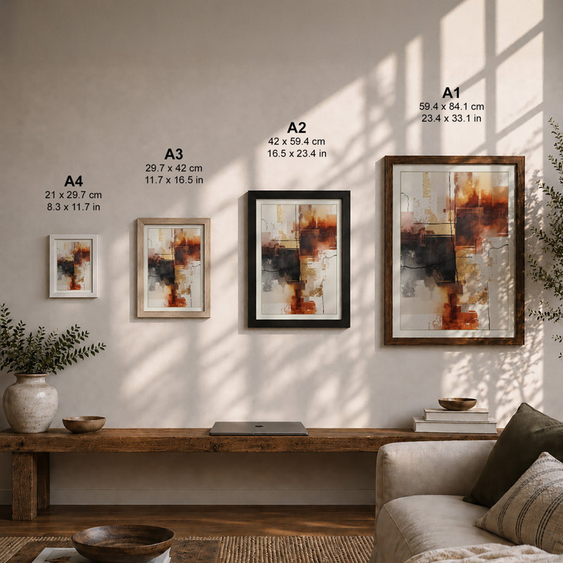 Warm Abstractions Abstract - Print, Unframed, A4 - 29.7 x 21.0 cm