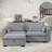 Janneth 86"W Corduroy Sofa Loveseat With Storage Ottoman-943067924