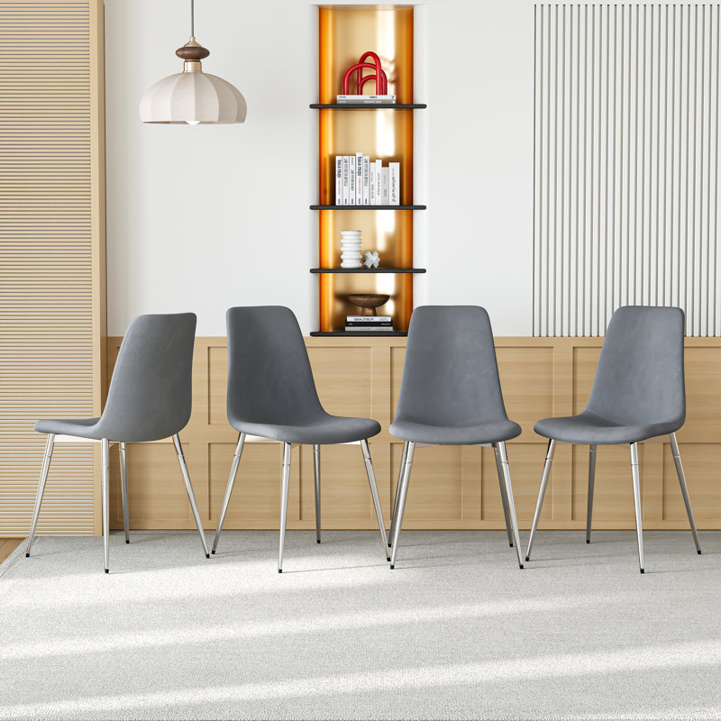 Boffa 18.9'' H Dining Chair, Gray, Silver