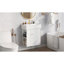 Meuble-lavabo flottant 21,6 po avec lavabo en céramique - parfait pour les petites salles de bain, rangement à gauche