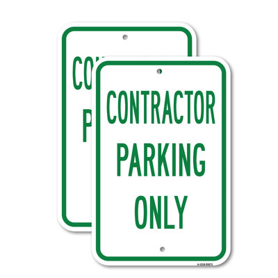 Contractor Parking Only Aluminum Sign