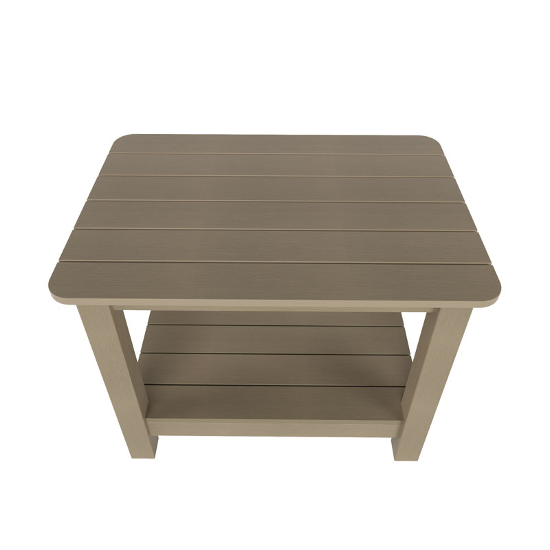 Arrlo Outdoor All-Weather Poly Side Table, Weathered Gray