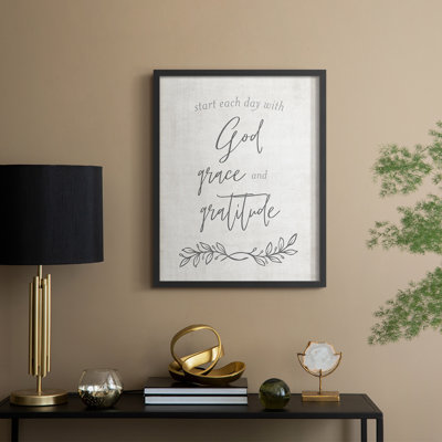 God Grace and Gratitude Framed Print - Solid Wood