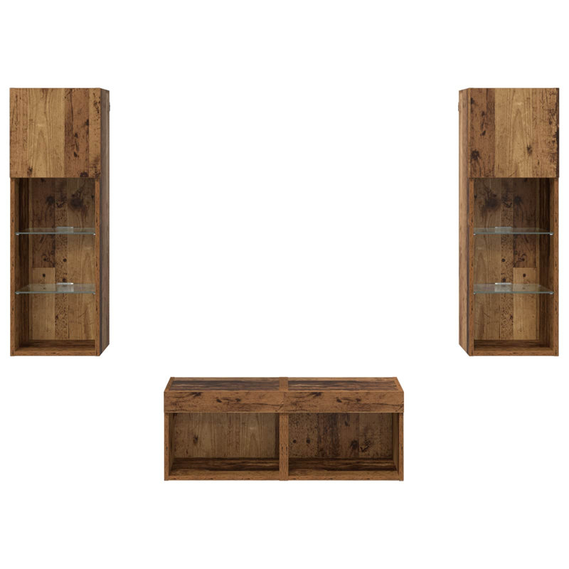 Unfinished TV Stand for TVs up to 24", Artisan Oak
