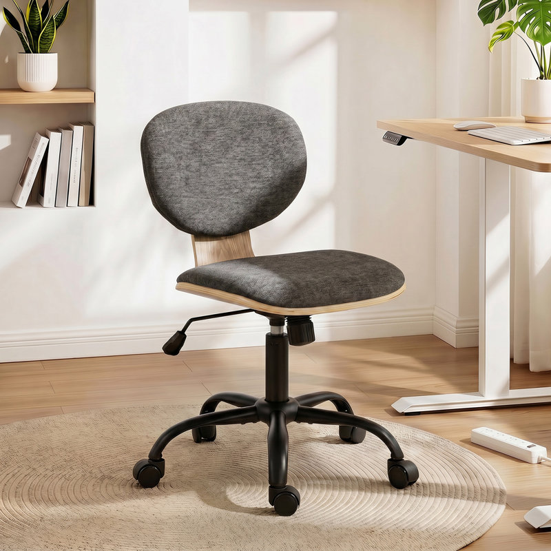 George Oliver Linen Office Chair, Grey