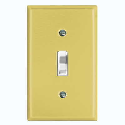 Metal Light Switch Plate Outlet Cover (Plain Sand Brown - Single Toggle)