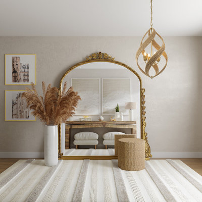 Chirles 4-Light Contemporary Rattan Chandelier