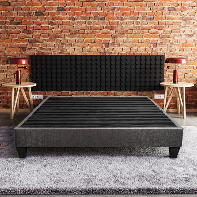 Modern Upholstered Bed For Twin Xl Bedroom: 14 In. Platform, Dark Gray Platform Xl: Upholstered, Contemporary Flair