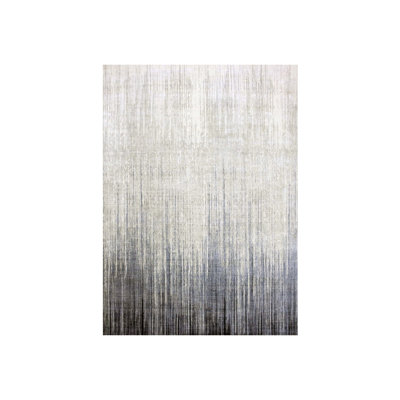Tapis oriental rectangulaire gris en laine noué à la main 10 pi 1 po x 14 pi 2 po - MOA10275252