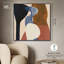 Impression sur toile «Ochre Overlap II» par Art Remedy, cadre noir, 40 x 40-103508556-103508534