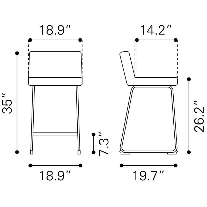 Tabouret de comptoir Merullo (ensemble de 2) brun